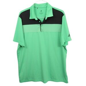 Adids Mens Prime Green Polo Shirt XL‎ Green Golf Performance Colorblock
